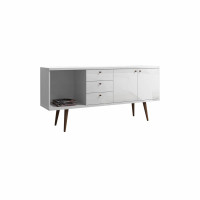Manhattan Comfort S-1010451 Utopia Wide Dresser in White Gloss and Maple Cream